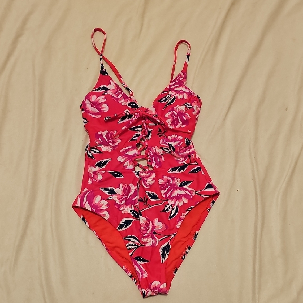 Pink Floral One Piece Swimsuit